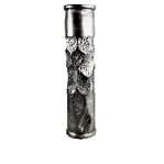 [ACCNIDCZHN003L] CNIDCZHN-003L-LARGE DILLARD SCULPTED & HAMMERED CANDLE HOLDER-(4.5X4.5X19HT)-ALUMINUM  GUNMETAL FINISH