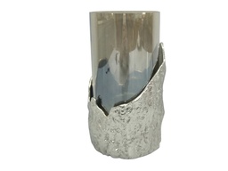[ACCNIDCZHN032S] CNIDCZHN032S-CANDLE HOLDER (8.46*8.07*12.99)-ALUMINIUM+GLASS-SMALL