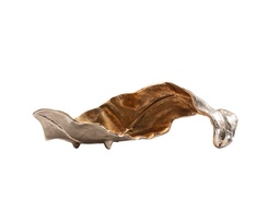 [ACCNIDDZEN001] CNIDDZEN001-SCULPTURAL LEAF (20*11*6")-ALUMINIUM GOLD & SILVER FINISH