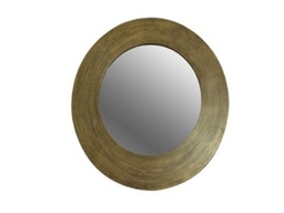 [ACCNIDMRN004A] CNIDMRN004A-ALUMINIUM LARGE TEXTURED MIRROR (35X35X1'')-BRASS FINISH