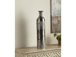 [ACCNIDVSN018L] CNIDVSN-018L-LARGE REYNOLDS VASE-(5.5 X 5.5 X 23.5HT)-ALUMINUM  ANTIQUE BLUE SIVLER FINISH