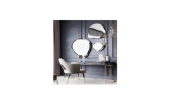 [ACCOA9123] OA-9123-ORGANIC SHAPED WALL MIRROR-(70X85X1.3)-(50X65X1.3)-(40X30X1.3)-SILVER WITH WIDE UNEVEN BEVEL-(SET OF 3)