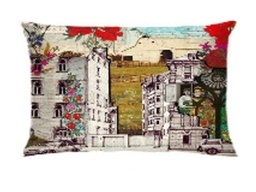 [ACCU-003] CU-003-FLORAL CITY SCENARIO CUSHION (50*50)