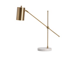 [ACCVAER1158] CVAER-1158-TORI TASK LAMP-(26 X 7 X 20)-METAL & WHITE MARBLE  ANTIQUE BRASS & WHITE MARBLE FINISH-(4 X 4 X 6)-METAL CYLINDAR SHADE