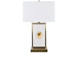 [ACCVAER1631] CVAER-1631-(30H)-METAL+AGATE TABLE LAMP WITH-(18/10X18/10X10)-SHADE