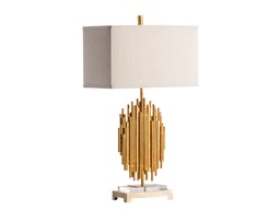 [ACCVAER962] CVAER962-TABLE LAMP (30.5"H)-GOLD LEAT & CRYSTAL FINISH
