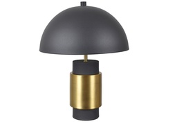 [ACCVAZER093] CVAZER-093-LYRIC MODERN ACCENT LAMP-(16HT)-IRON  GUN METAL GRAY & ANTIQUE BRUSHED BRASS BAND FINISH-(DIA.11.5 X 6.5)-MUSHROOM METAL SHADE