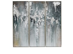 [ACCVBWF1612] CVBWF-1612-BLOSSOM MIST FRAMED PAINTED CANVAS-21*61"- SET OF 3