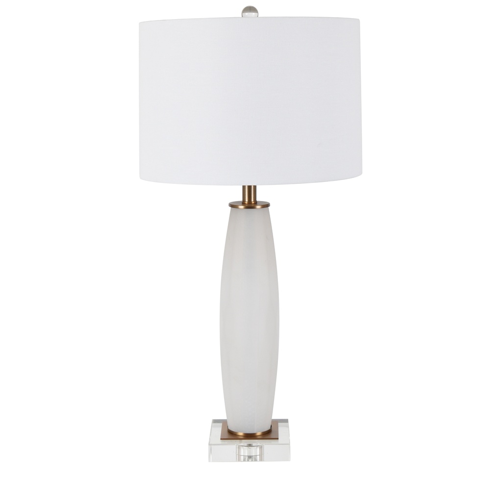 CVABS-2005-SIMMONS TAPERED TABLE LAMP 30.5 INCH HT GLASS & CRYSTAL ...