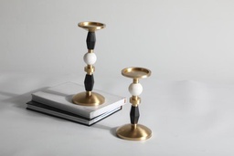 [ACF0799AS] F0799AS-CANDLE HOLDER-(110*200)-GOLD & BLACK