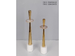 [ACF0845] F0845 CANDLE HOLDER-LARGE (110*110*440) WHITE+GOLD