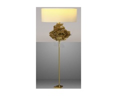 [ACF3094G1] F-3094-FLOOR LAMP-400*1650-GOLD W/ GREY TC SHADE-G1