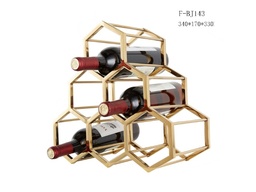 [ACF-BJ143] F-BJ143 WINE RACK (340*170*330) ANTIQUE BRASS