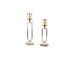 [ACF-BJ158] ACFBJ158 CANDLE HOLDER SMALL 150 X 110 X 370 ANTIQUE BRASS