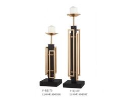 [ACFBJ169] ACFBJ169 MABLE STEM CANDLE HOLDER LARGE L140 X W140 X H540 ANTIQUE BRASS