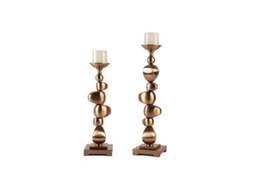 [ACFBJ191] ACFBJ191 CAIRN CANDLE HOLDER LARGE 140 X 140 X 520 ANTIQUE BRASS