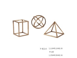 [ACF-BJ213-1-2-3] F-BJ213-1-2-3 DECORATIVE SET (L110*W110*H140+160+L150*W150*H140) ANTIQUE BRASS