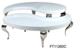 [ACFT11260C-WHITE] FRENCHY-FT-11260C-COFFEE TABLE-(118*90*36)-SILVER