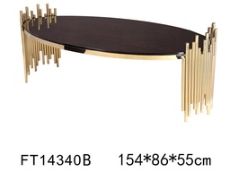[ACFT14340B-G2] FREDERICK-FT-14340B-COFFEE TABLE (154*86*55) -ST.STEEL/SHINING GOLD