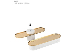 [ACG0090] G0090 MARBLE TRAY (430*112*135) BRUSHED GOLD