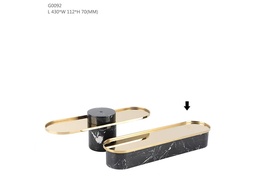 [ACG0092] G0092 MARBLE TRAY (430*112*135) BRUSHED GOLD