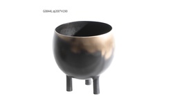 [ACG0844L] G0844L-BRASS BOWL-(200*200)-ANTIQUE GOLD WITH BLACK-L
