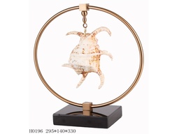 [ACH0196] ACH0196 SHELL DECOR - SMALL 295 X 140 X 330 ANTIQUE BRASS