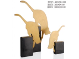 [ACH0376] H0376 CAT ON STAND-MEDIUM (360*50*440) TITANIUM