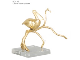 [ACH0496] H0496 PARTRIDGE ON BRANCH SCULPTURE (280*130*220) GOLD