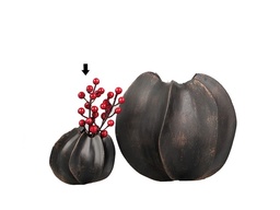 [ACH0514] H0514-WALNUT FLOWER POT-SMALL-DARK BRONZE