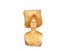 [ACH0522] HA0522-WOMAN HEAD SCULPTURE-125X113X225-GOLD