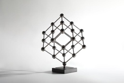 [ACH1112] H1112-METAL SCUPLTURE ON MARBLE-(360*370*440)-GUN METAL