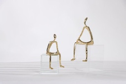 [ACH1499BL] H1499BL-ABSTRACT MAN FIGURINE-(120*120*230)-GOLD-L